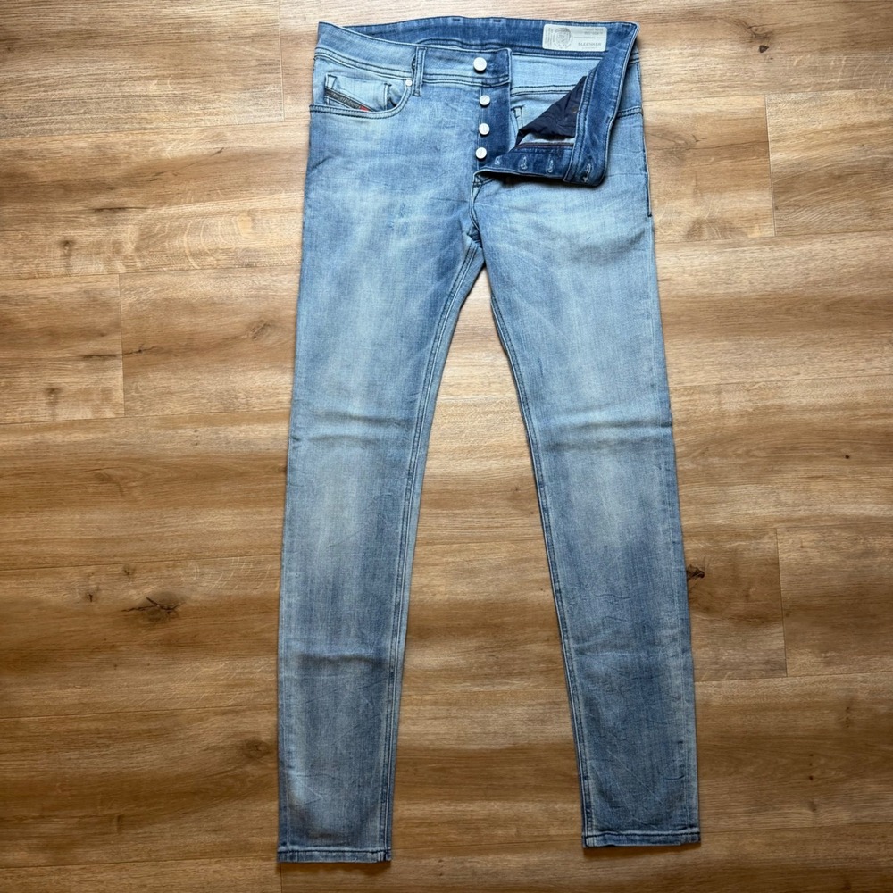 Diesel Sleenker Jeans Mens 29x32 Blue Slim Skinny Stretch Denim 084QL Button Fly